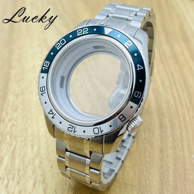 MUZHI Uhrenzubehör, Lünettenring, Edelstahl, Grün, 44 mm, Unisex - Bild 1