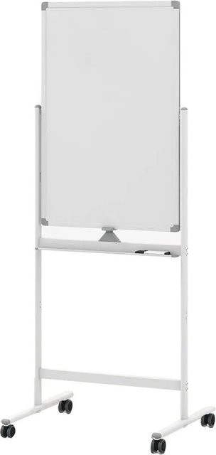 Costway Mobiles Doppelseitiges Whiteboard mit Rollen in Weiß B: 90 cm, H: 60 cm - Bild 1