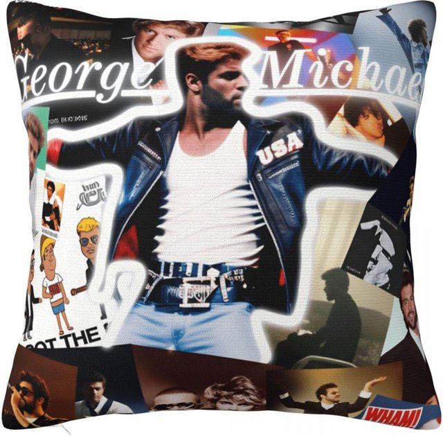 JMG Clothing George Michael Musik Kissenbezug aus Polyester, Mehrfarbig, B/H: 50 x 30 cm - Bild 1