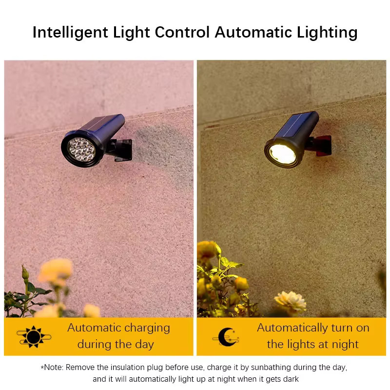 SHENZHITECH Solar-Spotlicht als dimmbare Bodenleuchte in Schwarz für Garten und Landschaftsbeleuchtung - Bild 1
