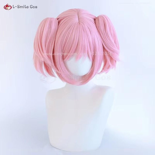 Madoka Kaname Cosplay Perücke, Hellrosa, Synthetikhaar, Unisex - Bild 1