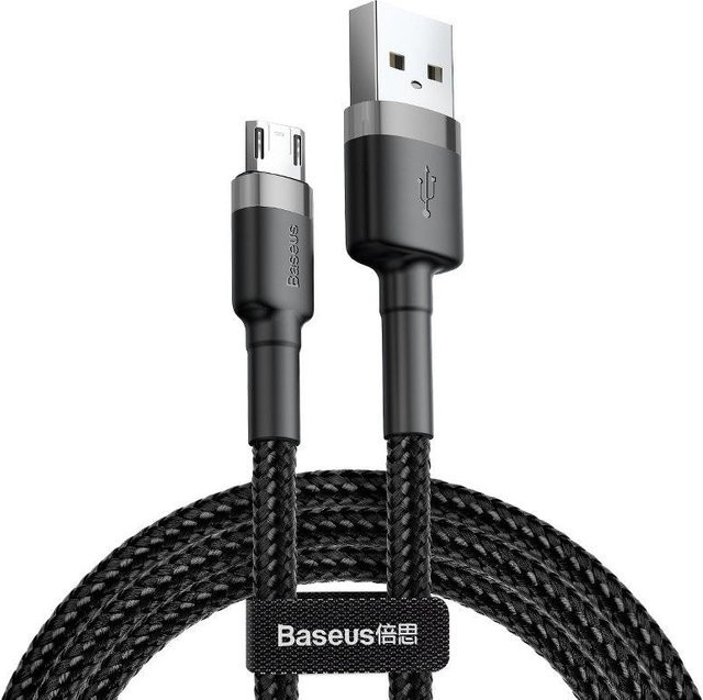 Baseus Cafule USB-A auf microUSB Daten- und Ladekabel, 18W, Grau, 0,5 m - Bild 1
