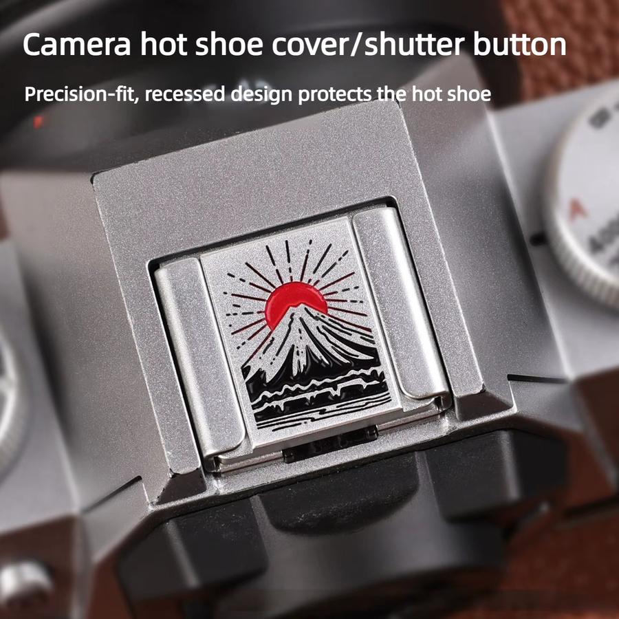 Fujifilm Metall Kamera Blitzschuhabdeckung und Auslöseknopf in Silber für XS10 XM5 XE4 XT5 XT30II XH2S XA7 - Bild 2