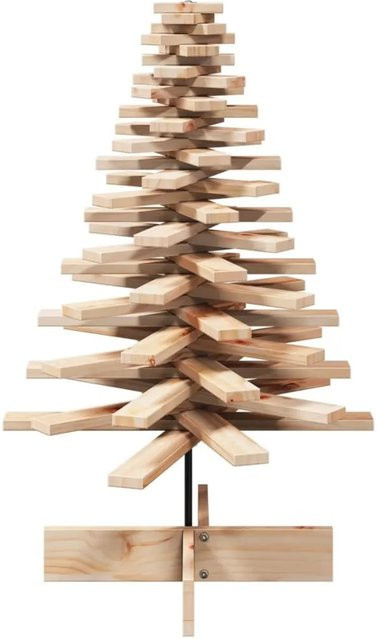 vidaXL Weihnachtsbaum aus Kiefernholz in Natur, rustikaler Tischdeko-Weihnachtsbaum, Höhe: 100 cm - Bild 1