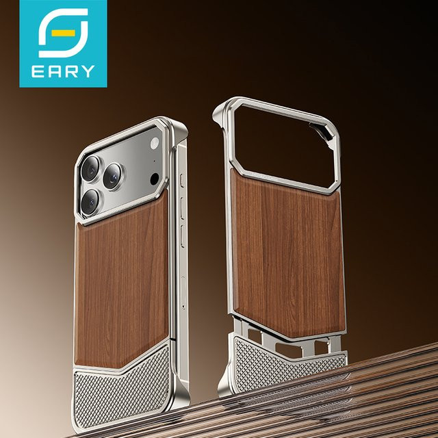 Eary Naturholz Bumper Case für iPhone 17 Pro Max mit MagSafe, Rahmenlose stoßfeste Schutzhülle in Braun oder Schwarz - Bild 1