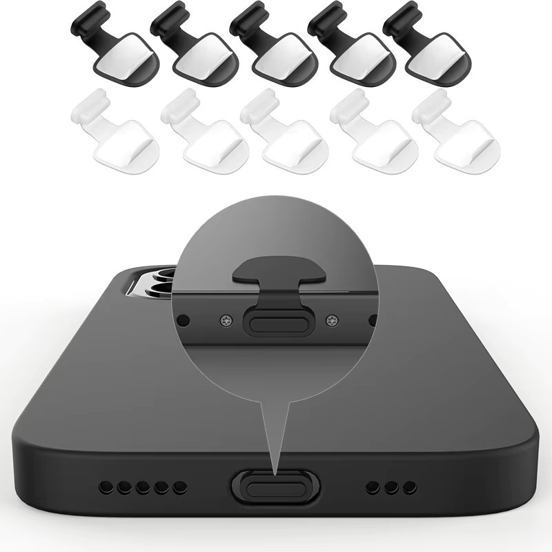 Staubschutzstecker für USB Typ-C Ladeanschlüsse in Schwarz für Apple iPhone Samsung und Xiaomi - Bild 3
