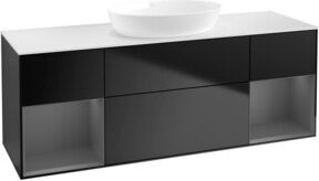 V&B Waschtischunterschrank Finion mit Wandbeleuchtung, Blau lackiert, Breite: 160 cm, Tiefe: 50,1 cm, Höhe: 50,1 cm - Bild 1