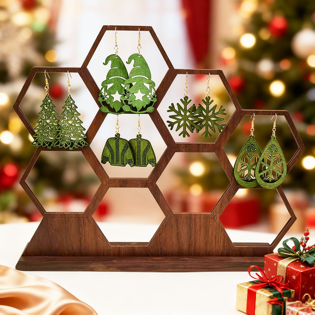 YULUCH Ohrring-Set, Weihnachtsbaum, Schneeflocke, Bunt, Kinder - Bild 1