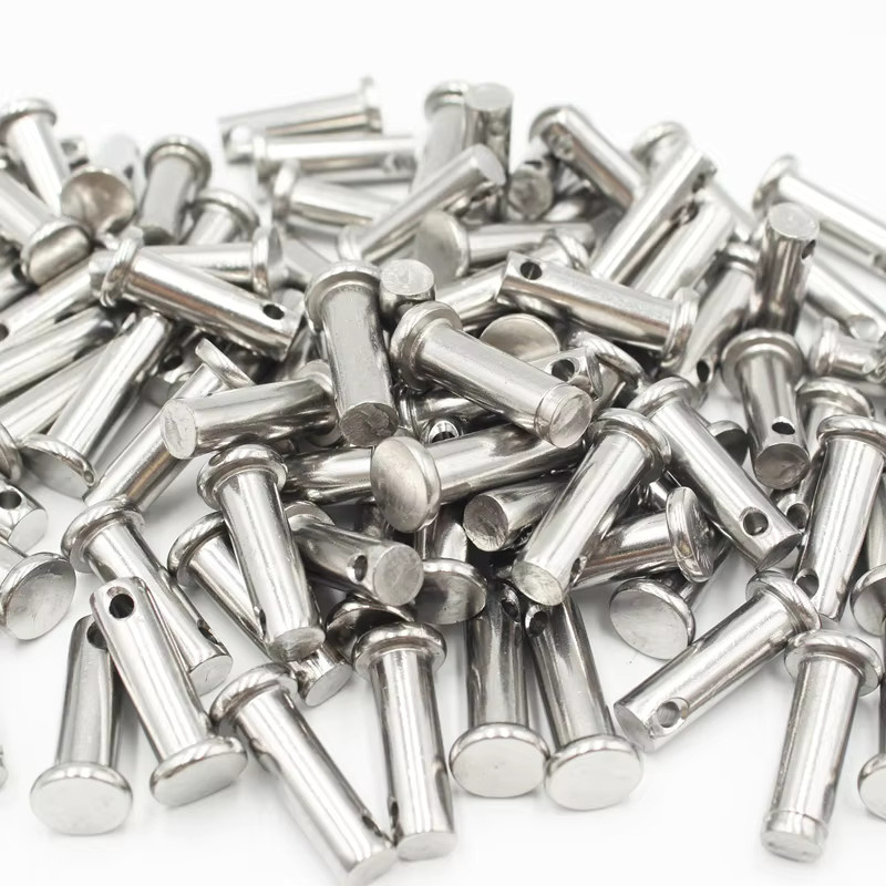 Gabelkopfstifte aus Edelstahl 304 mit flachem Kopf und Loch, Achsstifte zur Positionierung, Farbe: Silber, M3 M4 M5 M6 M8 M10 M12 - Bild 2