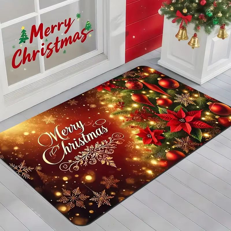 VIKAMA Weihnachtsbaum Druckteppich als dekorative Bodenmatte für Flur und Eingangsbereich - Bild 2