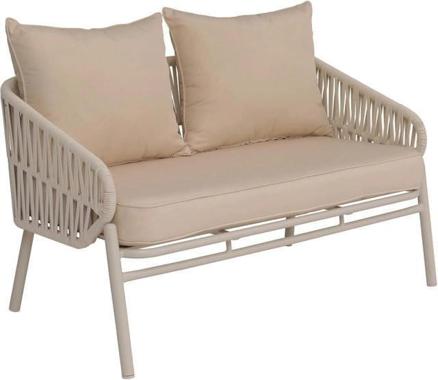 MCW Aluminium-Gartenbank P90 mit Seilgeflecht in Creme - Bild 2