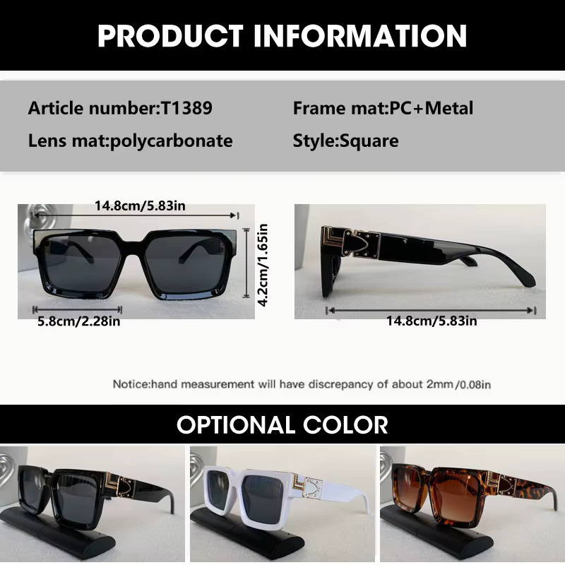 OCYCO Retro Sonnenbrille, quadratisch, Vollrand, schwarz, Unisex - Bild 2