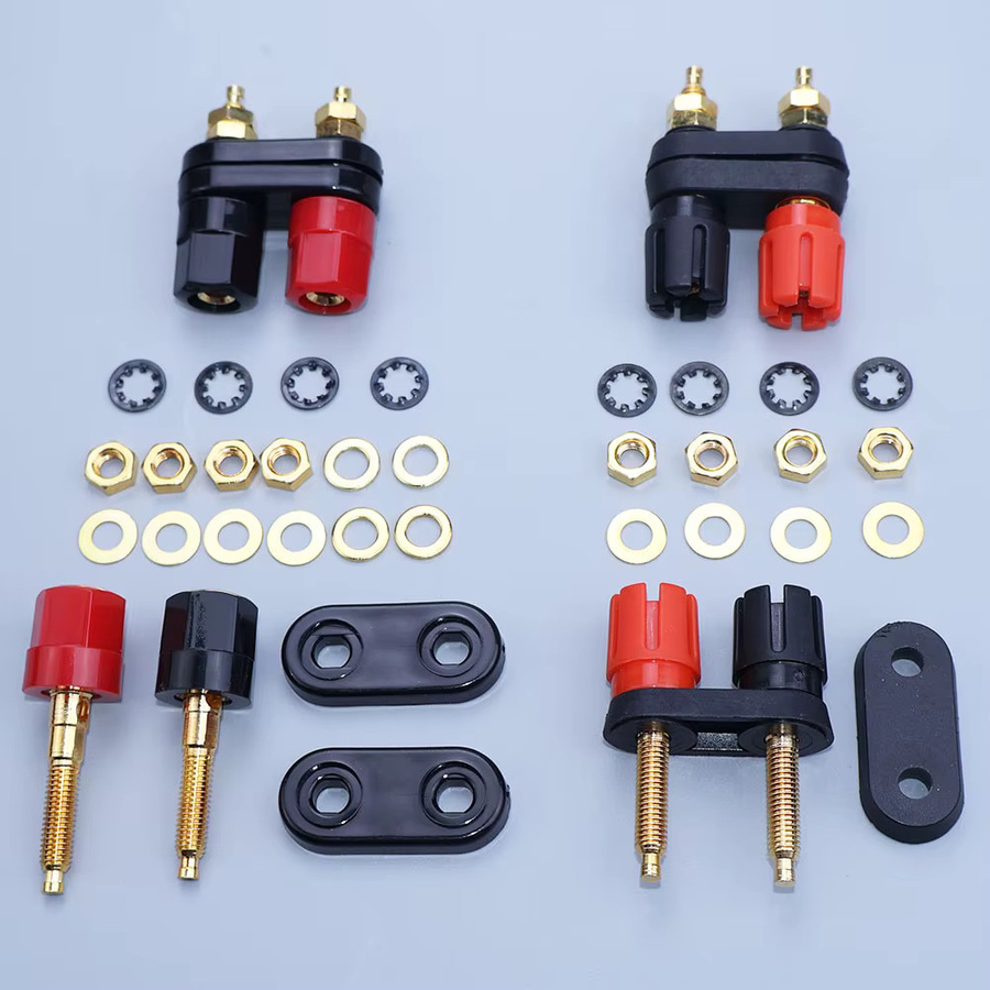 YanXi Bananenstecker Set als Adapter für Lautsprecher und Verstärker, Rot und Schwarz - Bild 2