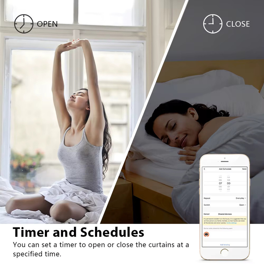 LoraTap Tuya Smart Life Rolladen- und Jalousie-Schalter mit Motorbetrieb in Weiß, kompatibel mit Google Home und Alexa zur Sprachsteuerung und Zeiteinstellung - Bild 4