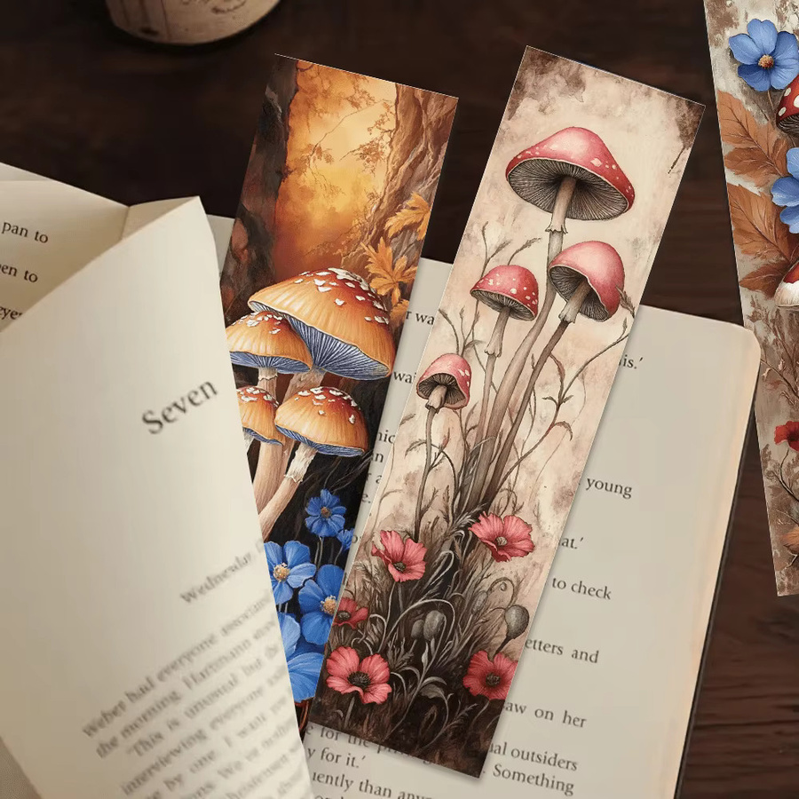 32 Stück Lesezeichen im Waldstil mit Pilzmotiv in Multicolor aus Papier - Bild 5