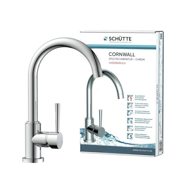 Schütte Spültischarmatur Cornwall Einhebelmischer Niederdruck Chrom Silber - Bild 1