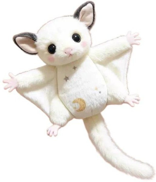 Linyi toy Schlüsselanhänger Flughörnchen, Plüschtier, weiß, 10 cm - Bild 1