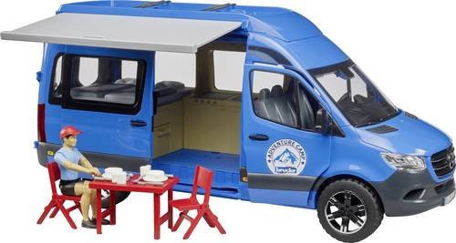 Bruder Mercedes-Benz Sprinter Camper Camping Modellfahrzeug blau - Bild 1