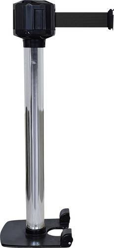 VISO RXLO1050SRBK LO3 Gurtabsperrpfosten schwarz, selbstständig stehend, Gurtlänge 10m, Durchmesser: 8 cm, Höhe: 99 cm - Bild 1