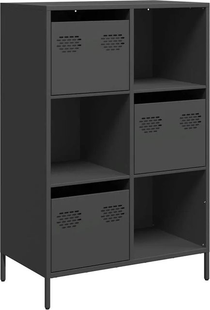 vidaXL Highboard aus kaltgewalztem Stahl in Schwarz Matt, B/T/H: 68 x 39 x 103,5 cm - Bild 1