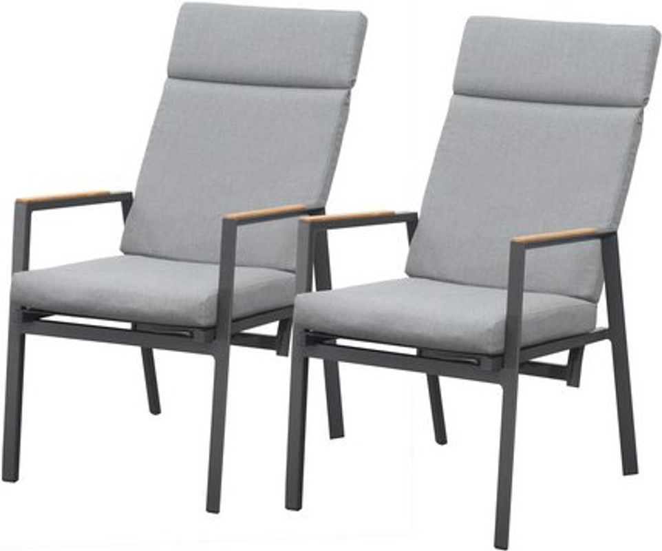 BELLAVISTA - HOME & GARDEN Hochlehner Sessel Newport 2er-Set grau B/T/H: 56,5 x 63 x 105 cm - Bild 5