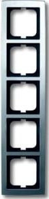 Busch-Jaeger 5-fach Rahmen und Wandplatte in Chrom Matt und Grau 1725-80 - Bild 1