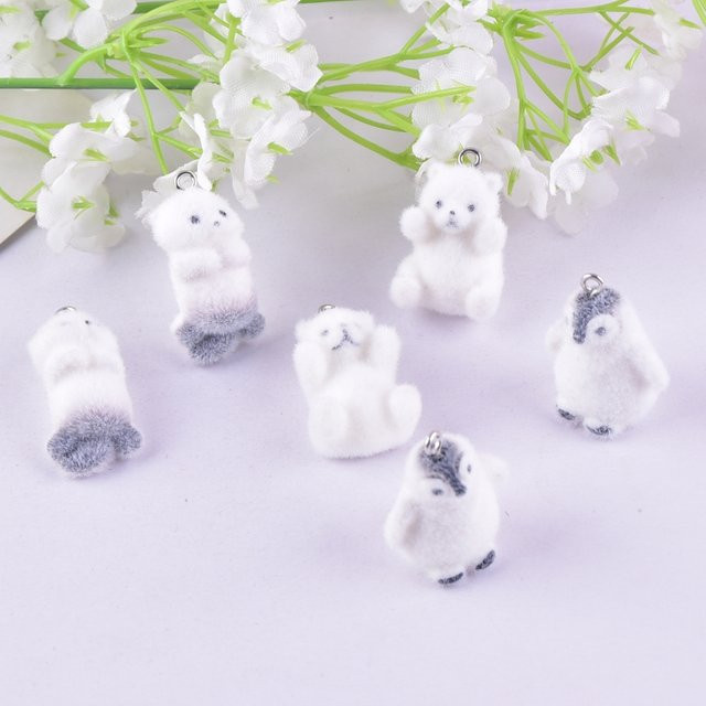 MRHUANG Charms, Eisbären Pinguine, Harz, Weiß, Unisex - Bild 1
