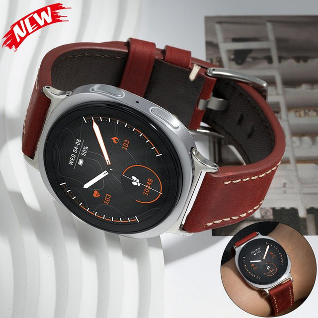 CAOWTAN Uhrenarmband Leder, Vintage, Samsung Galaxy Watch 8 40 44 mm - Bild 1