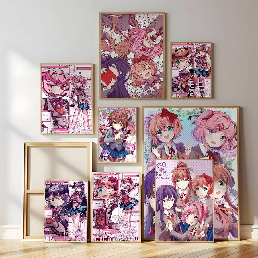 Doki Doki Literatur Club Selbstklebendes Wandbild als Kunstposter in Mehrfarbig - Bild 2