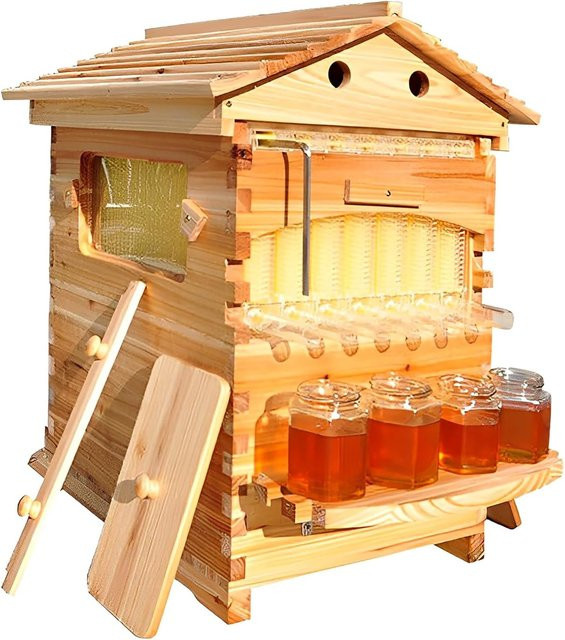 XMSJ Bienenstock Set aus chinesischer Tanne, 7-teiliges Imker-Set in Braun - Bild 1