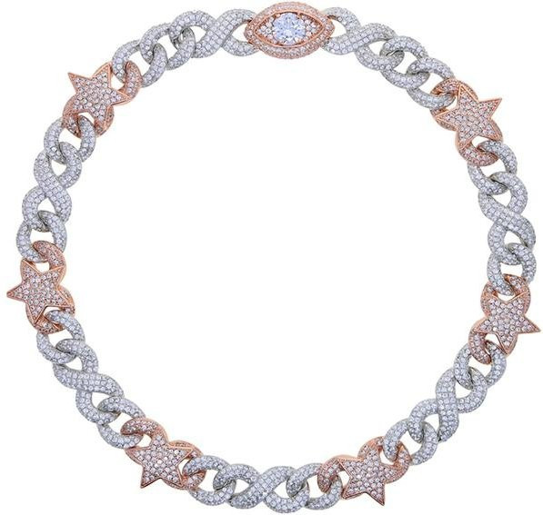 Wucifang Jewelry Halskette, Bicolor, Kupfer, Zirkonia, Herren, 45 cm - Bild 1