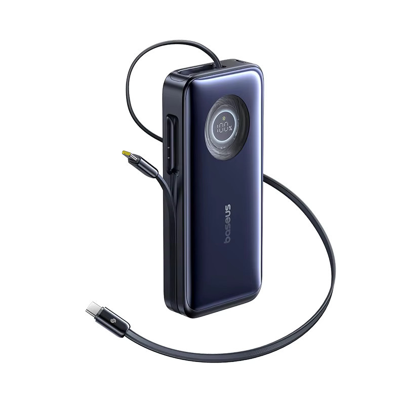 Baseus EnerCore CR11 Powerbank 20000 mAh 100W mit einziehbarem USB-C-Kabel Cosmic Black - Bild 6