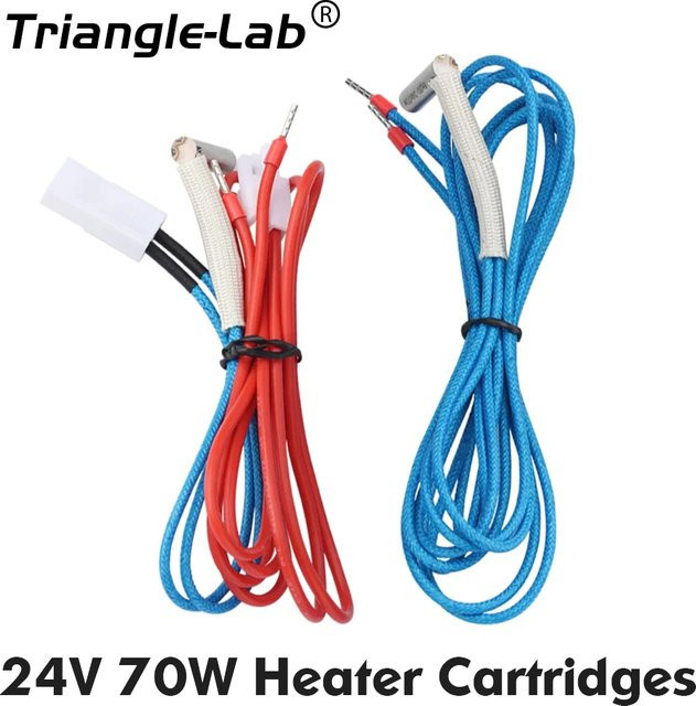 Trianglelab L-förmige 90-Grad-Winkel-Heizpatrone für 3D-Drucker, 6x20 mm, 24V 70W mit 100 cm Kabel - Bild 1