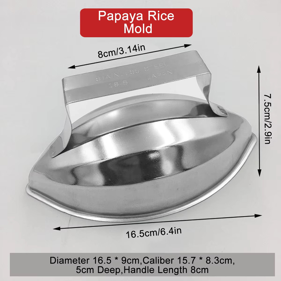 Willstar Omurice-Form aus Edelstahl in Silber, ovale Reisform für Sushi und DIY-Gerichte, B/T/H: 16,5 x 7,5 x 1,5 cm - Bild 2