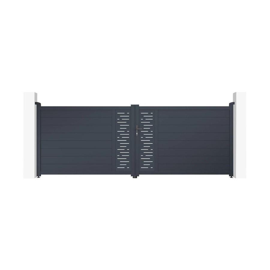 Casanoov Elektrisches Flügeltor Arlberg aus Aluminium in Grau inklusive Drehtorantrieb Ranger B150, Breite: 400 cm, Höhe: 140 cm - Bild 2