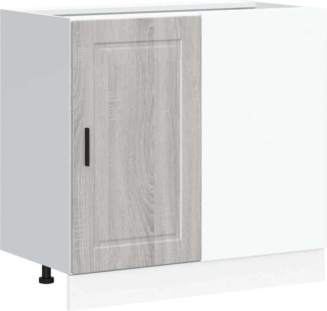 vidaXL Küchenunterschrank Porto in Grau Sonoma Holzwerkstoff, B/T/H: 81,5 x 46,0 x 86,0 cm - Bild 1
