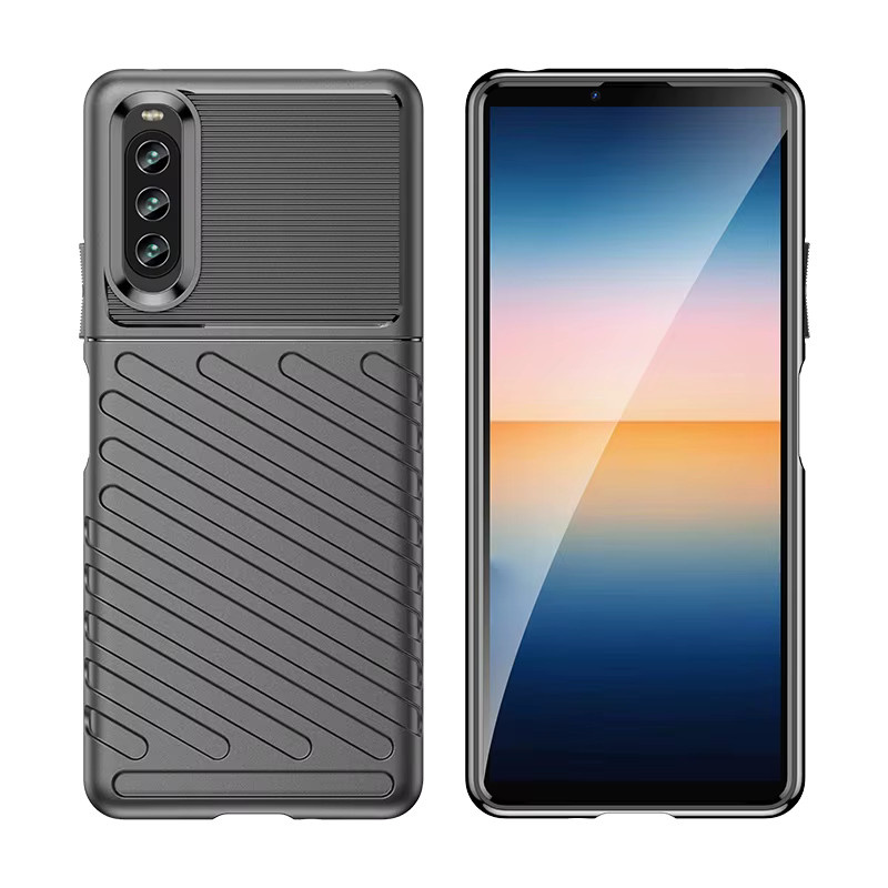 Stoßfeste Silikon-Handyhülle für Sony Xperia 1 IV und Xperia 10 IV in Schwarz - Bild 3