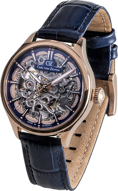 Carl von Zeyten Damenuhr Automatik, Edelstahl, Roségold, 38 mm, Leder - Bild 1