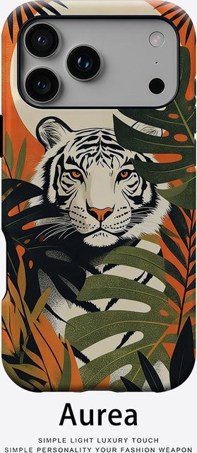 Aurea Case Matte Bumper MagSafe Schutzhülle für iPhone 13 bis 17 Pro Max in Jungle White Tiger - Bild 1