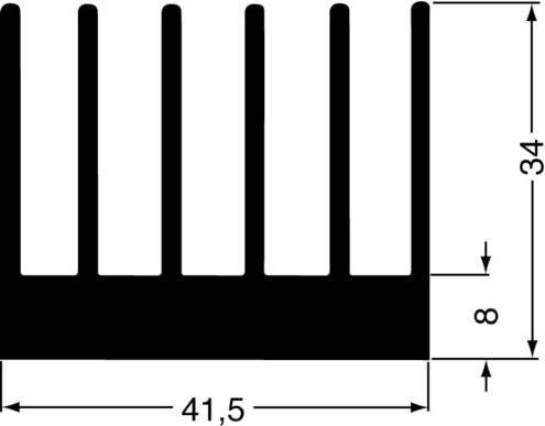 Fischer Elektronik Strangkühlkörper SK 189 100 SA Schwarz L: 100 mm, B: 41,5 mm, H: 34 mm - Bild 1