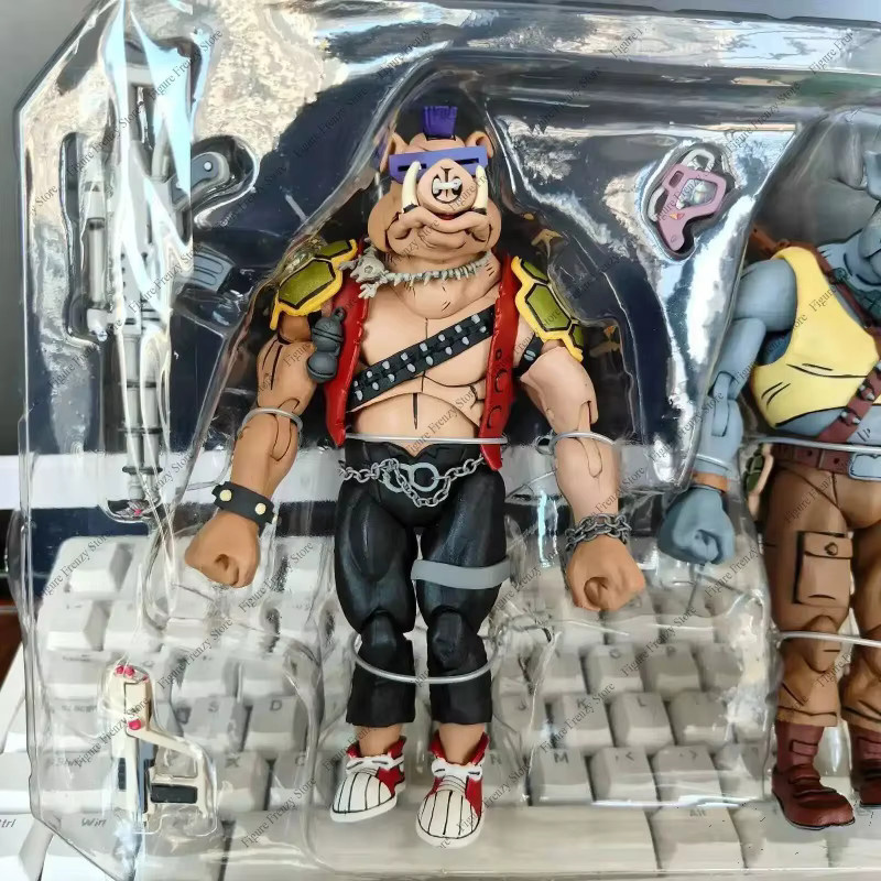 NECA Teenage Mutant Ninja Turtles Bebop Rocksteady Shredder Michelangelo Splinter Donatello Krang, Actionfiguren-Set - Bild 4