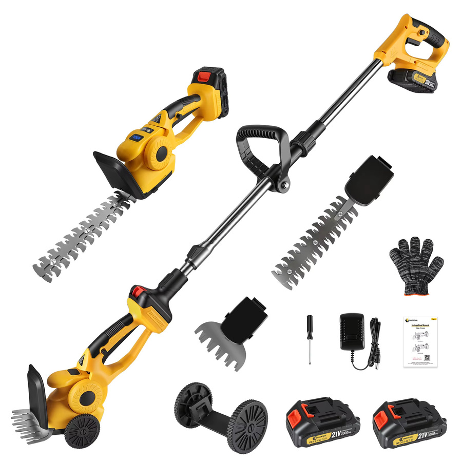 Conentool 4-in-1 Elektrischer Akku-Heckenschneider und Strauchschneidemaschine 9 Zoll mit 20000RPM, 21V, kompatibel mit Makita 18V LXT Akku, Blau-Gelb - Bild 7