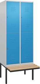 C+P Doppelstock-Spind Classic PLUS Sitzbank mit 2 Abteilen, Buche-Hartholz, B/T/H: 212 x 80 x 81,5 cm - Bild 1