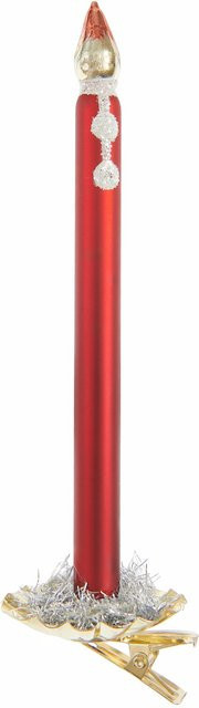 Rico Design Glaskerze Baumschmuck Rot mit goldenem Metallchip für Weihnachten - Bild 1