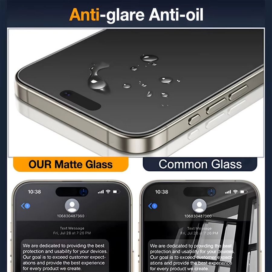 NNBILI 3 Stück Matte Privacy Displayschutzfolie für iPhone 17 16 15 14 13 12 11 Pro Max Plus 17Air 16E - Bild 3