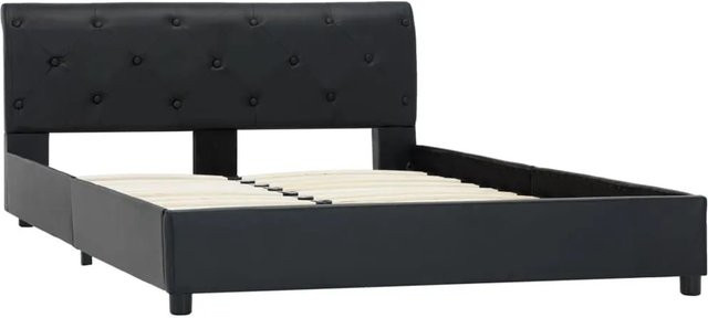 vidaXL Bettgestell aus Kunstleder in Schwarz mit Maßen von Breite: 120 cm und Länge: 200 cm - Bild 1