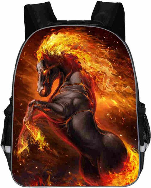 Fancy Style Studio Laptop-Rucksack für Kinder mit 3D-Druck Motiv Pferd, T-Rex oder Einhorn, wasserdicht aus Oxford-Material, mehrfarbig - Bild 1