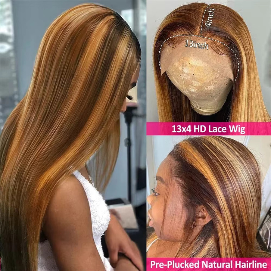 Sterly Echthaarperücke, Straight, HD Transparente Full Frontal Lace, 46 Zoll - Bild 4