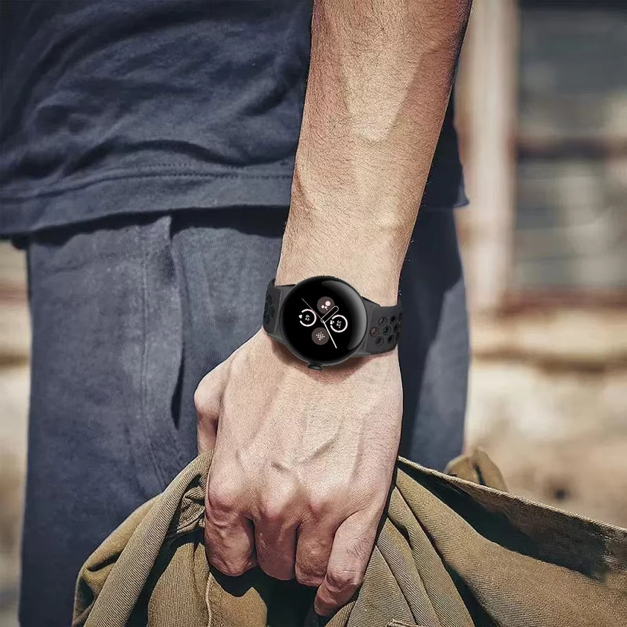 Geekthink Silikon-Sportarmband für Google Pixel Watch 3, 2 und 1 sowie Pixel Watch 3 45 mm, atmungsaktives Armbandzubehör - Bild 5