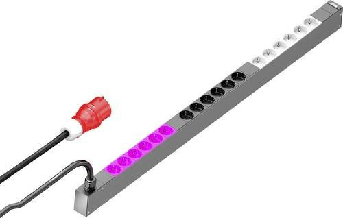 Rittal PDU Basic Rack-Stromverteilung 0U, 400 V, 11 kW, 3 Phasen, 18 x Stecker CEE 7/3, grau - Bild 1